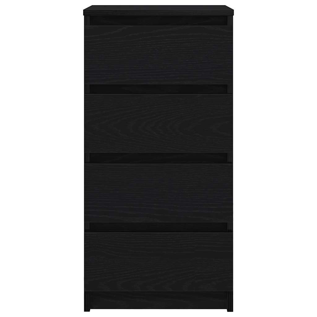 Credenza Rovere Nero 37,5x35x76 cm in Legno Multistrato