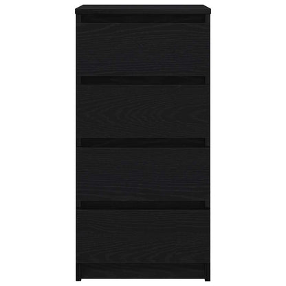 Credenza Rovere Nero 37,5x35x76 cm in Legno Multistrato