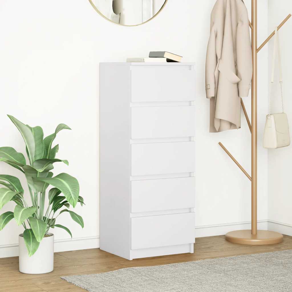 Credenza con Cassetti Bianco 37,5x35x99 cm in Legno Multistrato - homemem39