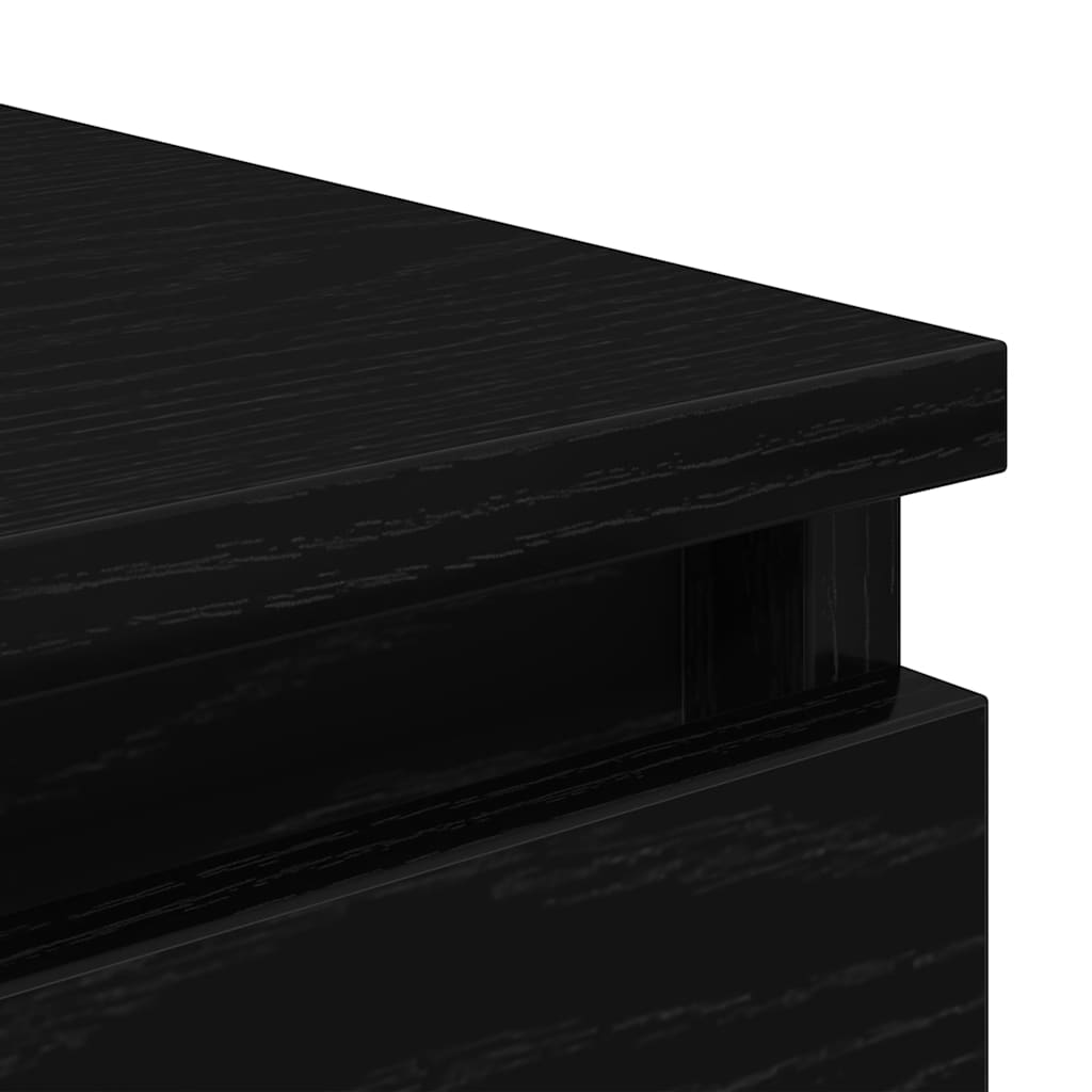 Credenza con Cassetti Rovere Nero 37,5x35x99 cm Truciolato - homemem39