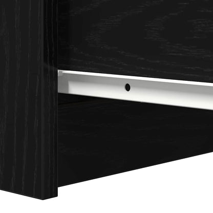 Credenza con Cassetti Rovere Nero 37,5x35x99 cm Truciolato - homemem39