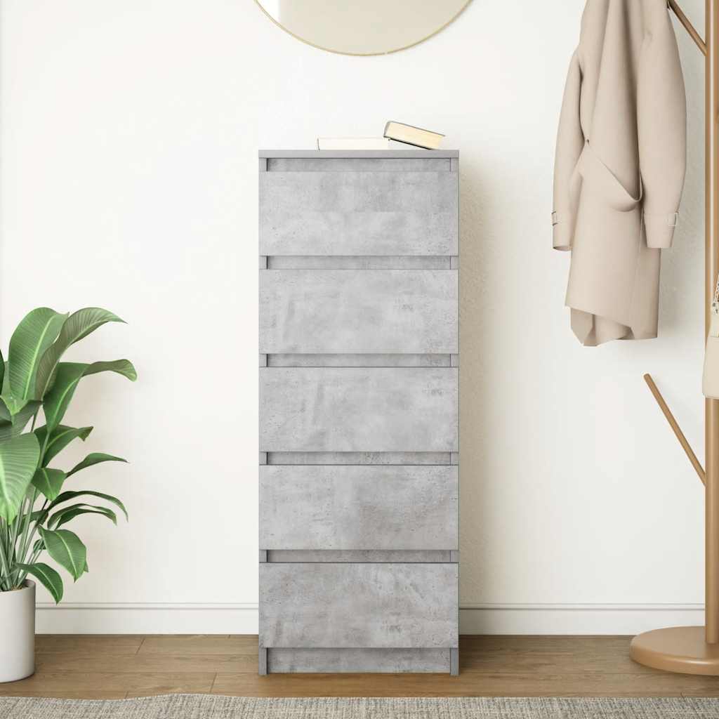 Credenza con Cassetti Grigio Cemento 37,5x35x99cm in Truciolato - homemem39