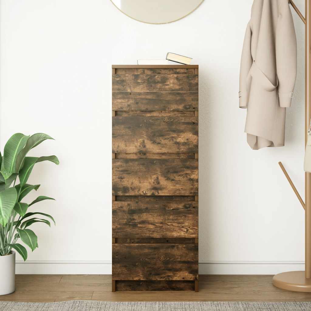 Credenza con Cassetti Rovere Fumo 37,5x35x99 cm in Truciolato - homemem39