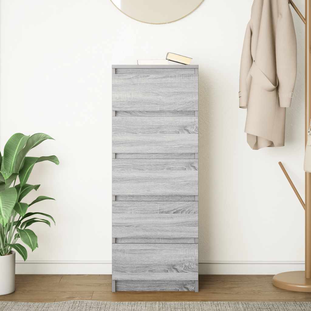 Credenza con Cassetti Grigio Sonoma 37,5x35x99 cm in Truciolato - homemem39