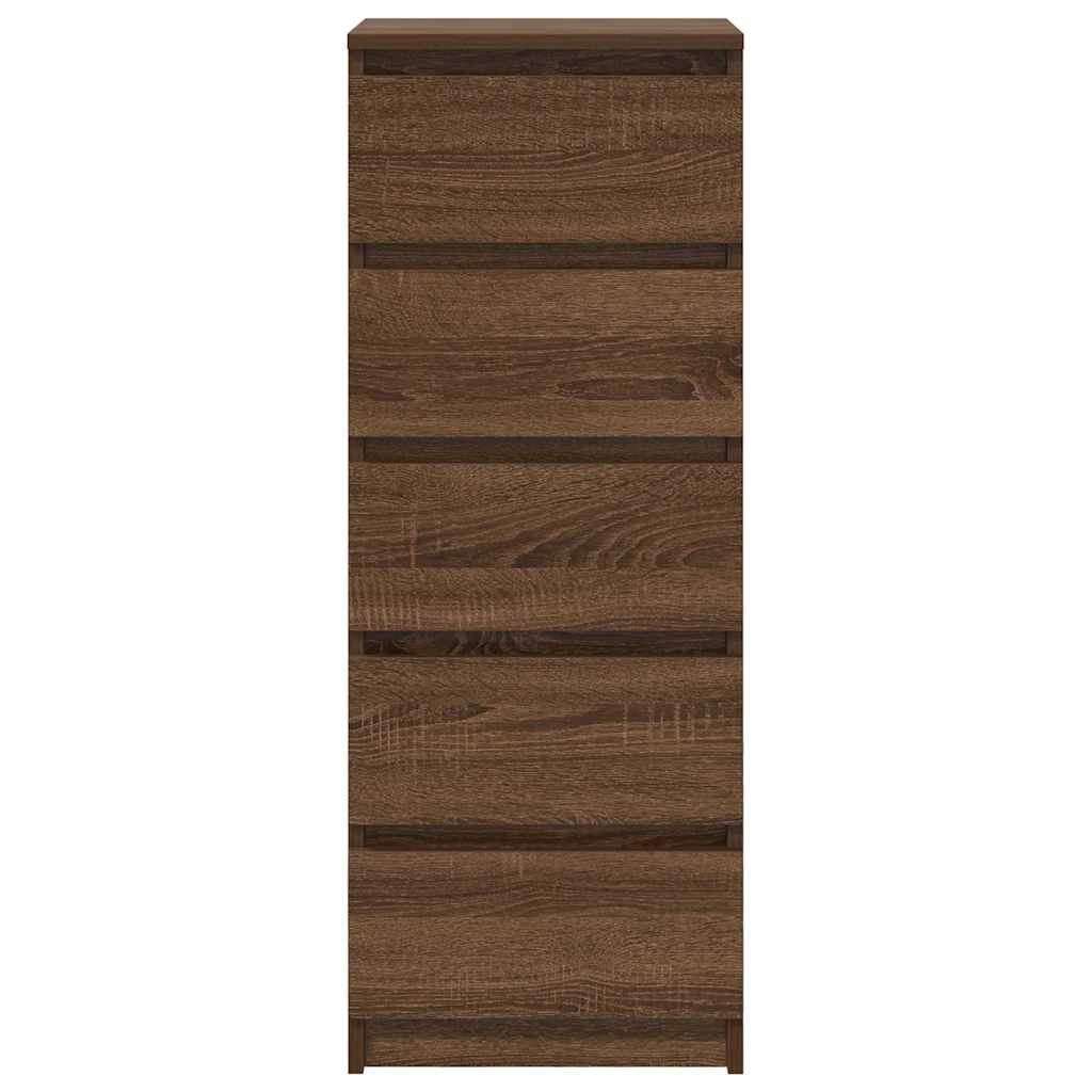 Credenza con Cassetti Rovere Marrone 37,5x35x99cm in Truciolato - homemem39