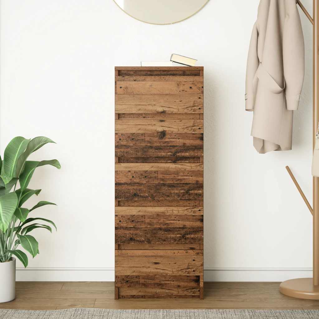 Credenza con Cassetti Legno Antico 37,5x35x99 cm in Truciolato - homemem39