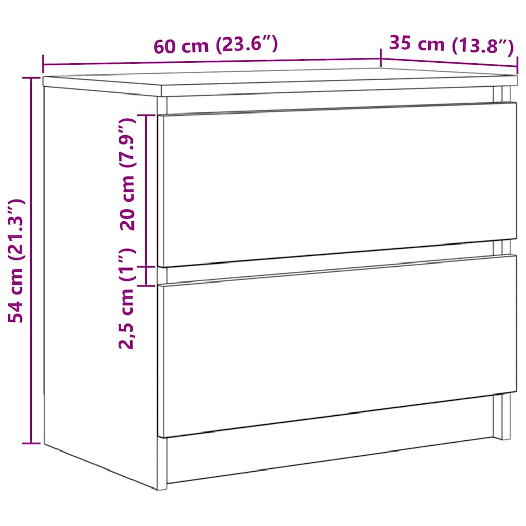 Mobile Porta TV Bianco 60x35x54 cm in Legno Multistrato - homemem39
