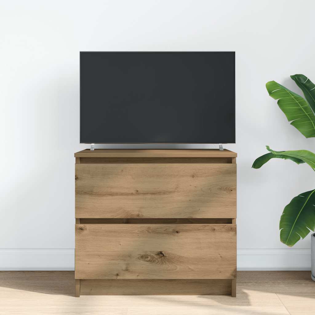 Mobile TV Rovere Artigianale 60x35x54 cm in Legno Multistrato | homemem39