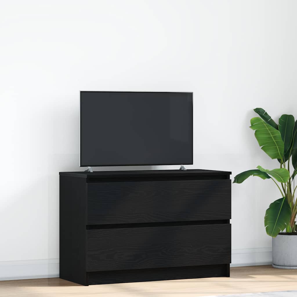 Mobile Porta TV Nero 80x35x54 cm in Legno Multistrato - homemem39
