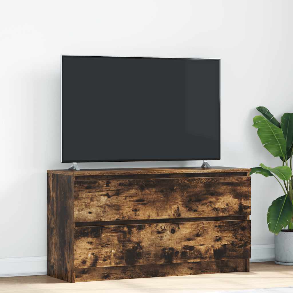 Mobile TV Rovere Fumo 100x35x54 cm in Legno Multistrato - homemem39