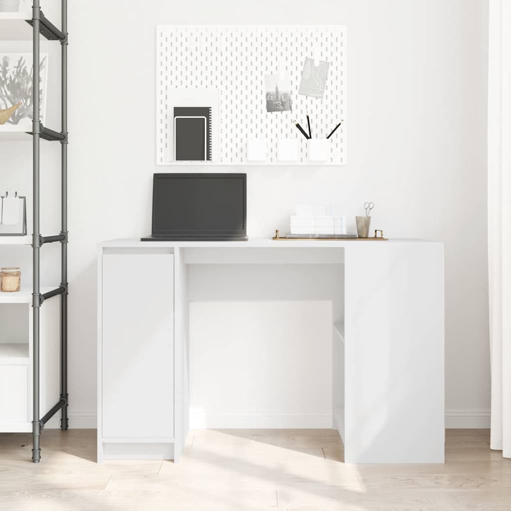 Scrivania Bianca 120x42x76 cm in Legno Multistrato | homemem39