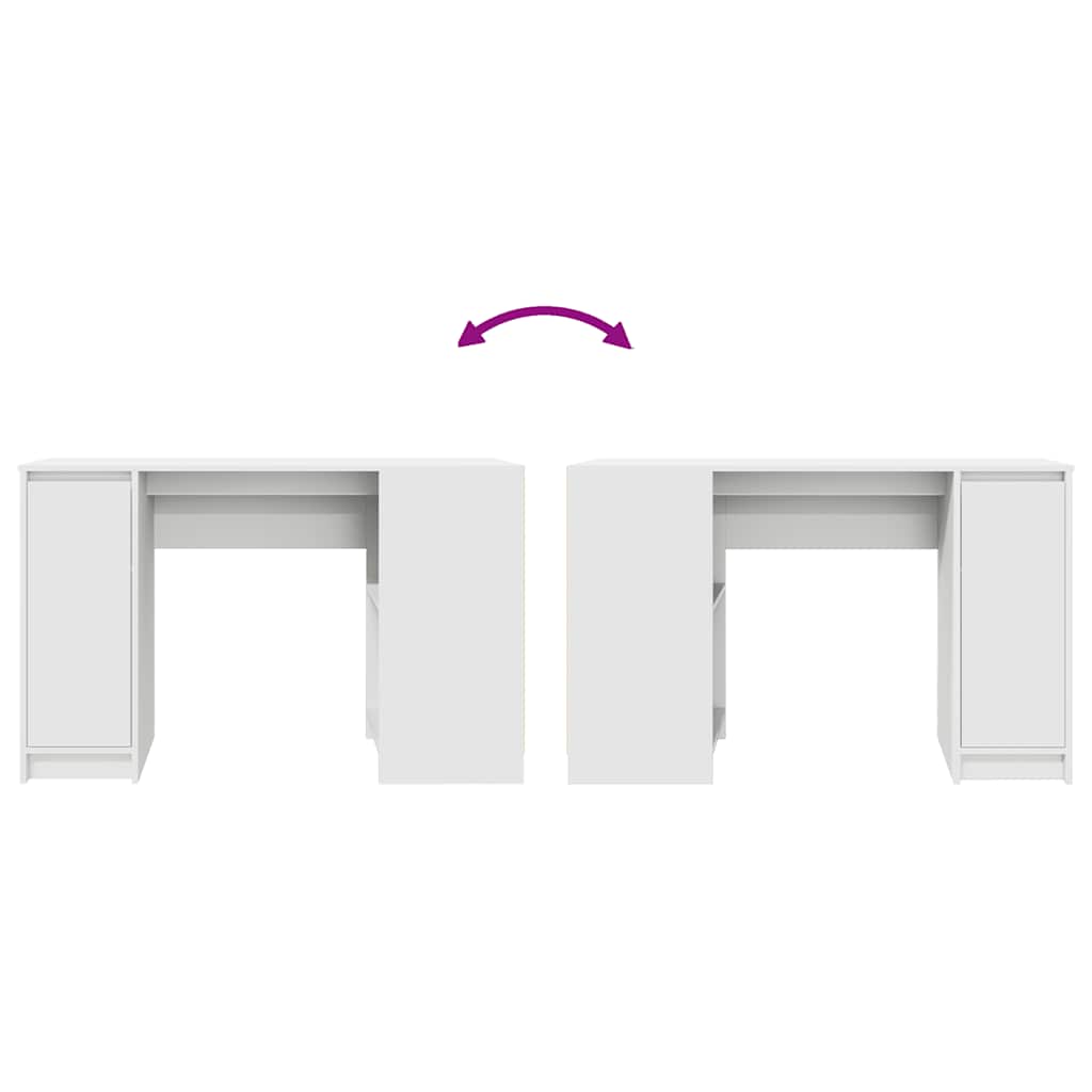 Scrivania Bianca 120x42x76 cm in Legno Multistrato - homemem39