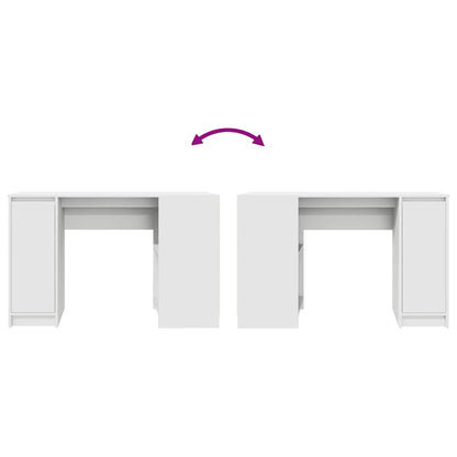 Scrivania Bianca 120x42x76 cm in Legno Multistrato - homemem39
