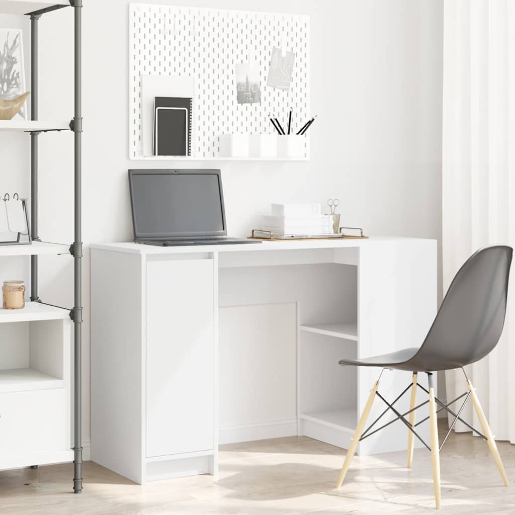 Scrivania Bianca 120x42x76 cm in Legno Multistrato