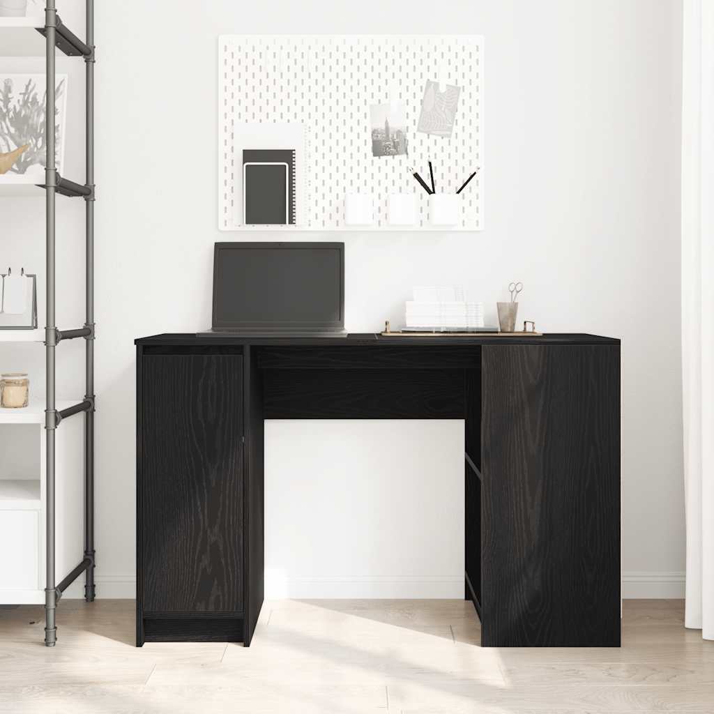 Scrivania Rovere Nera 120x42x76 cm in Legno Multistrato