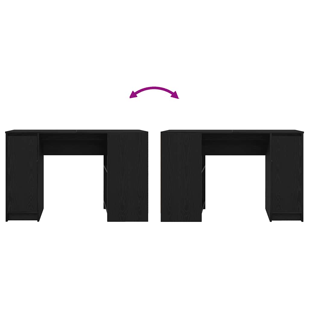 Scrivania Rovere Nera 120x42x76 cm in Legno Multistrato - homemem39