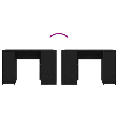 Scrivania Rovere Nera 120x42x76 cm in Legno Multistrato - homemem39