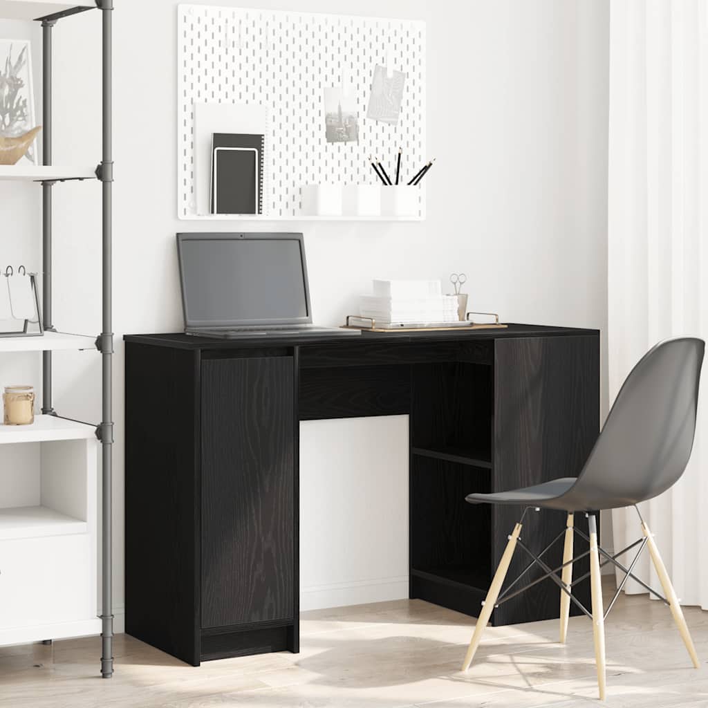 Scrivania Rovere Nera 120x42x76 cm in Legno Multistrato | homemem39