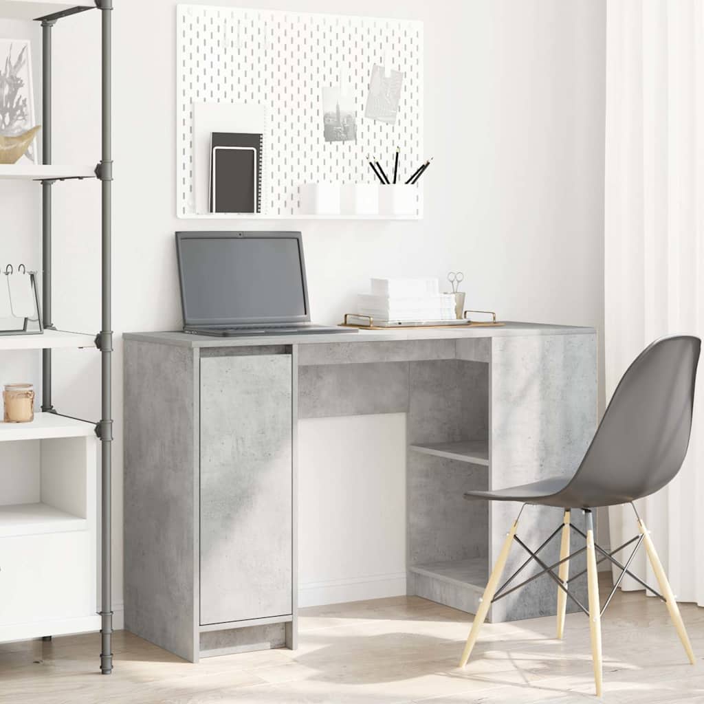 Scrivania Grigio Cemento 120x42x76 cm in Legno Multistrato