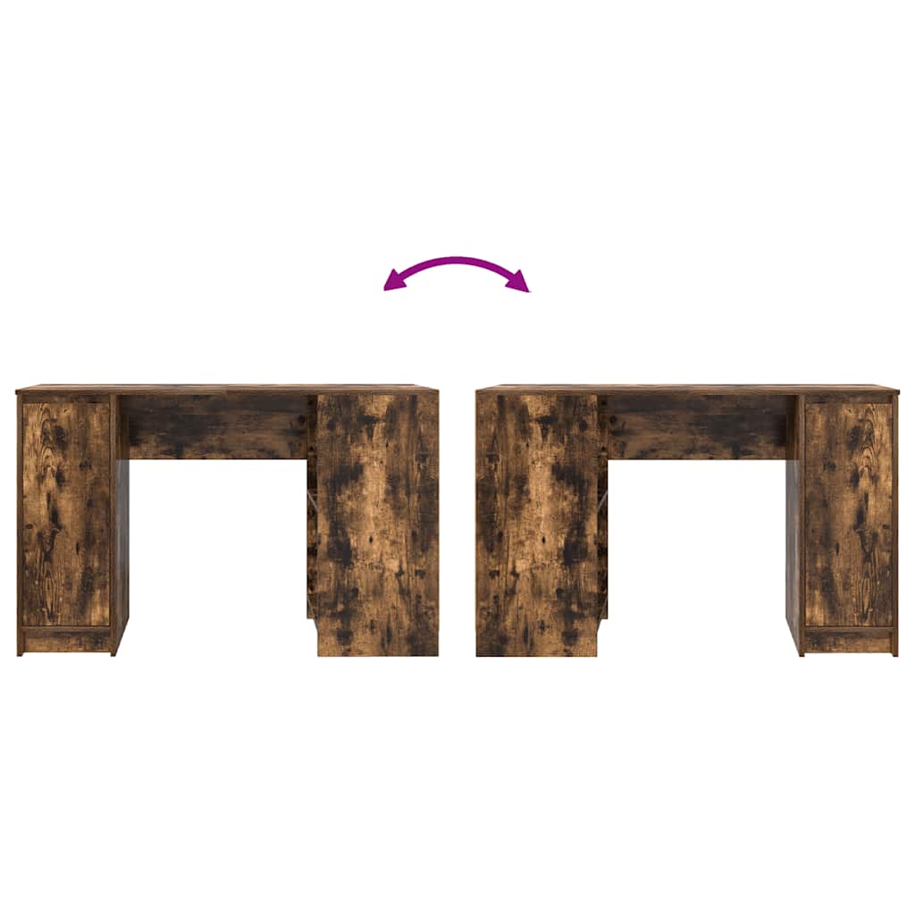 Scrivania Rovere Fumo 120x42x76 cm in Legno Multistrato - homemem39