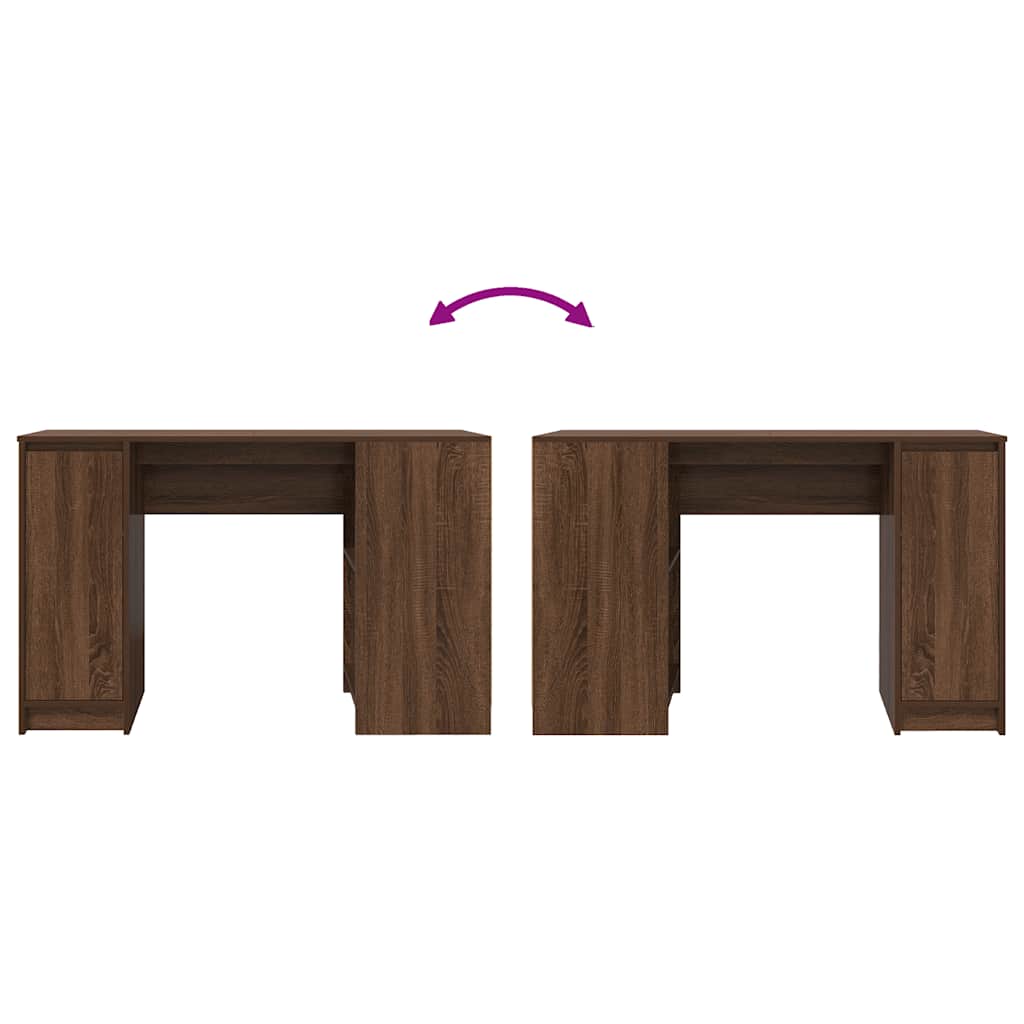 Scrivania Rovere Marrone 120x42x76 cm in Legno Multistrato - homemem39