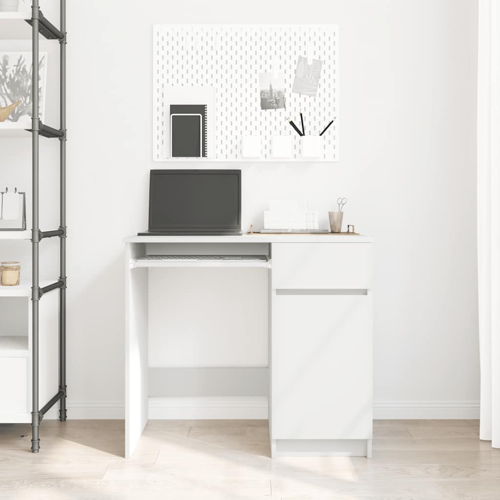 Scrivania Bianca 86x49x76 cm in Legno Multistrato - homemem39