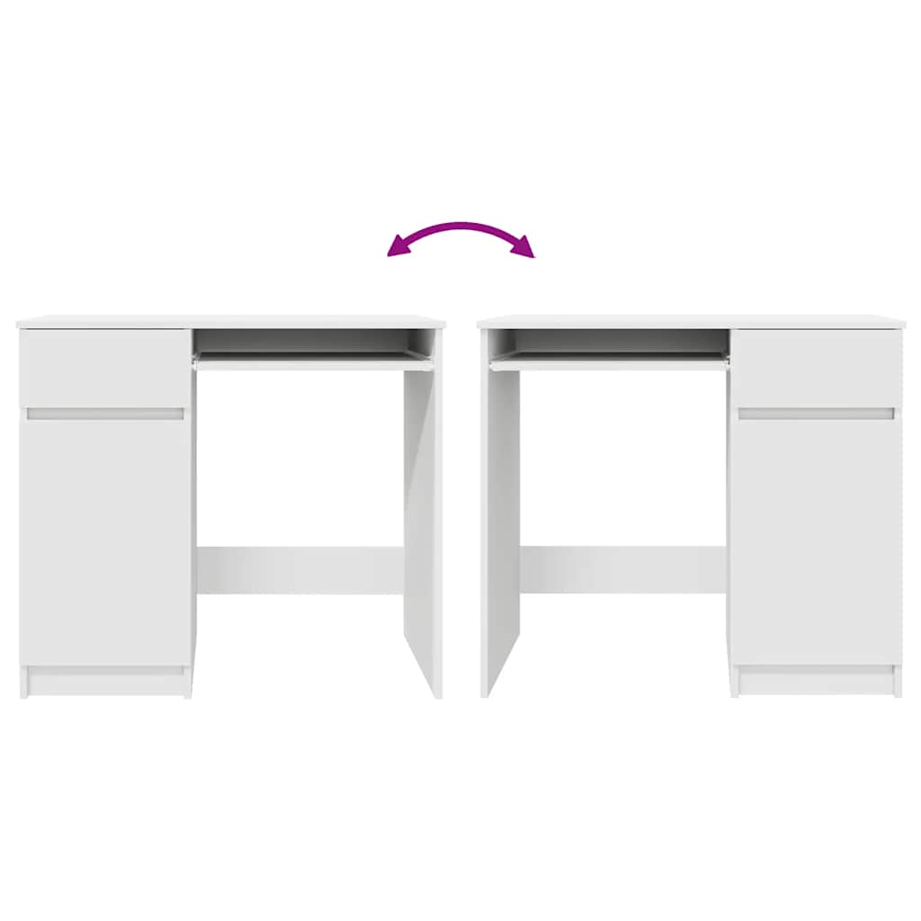 Scrivania Bianca 86x49x76 cm in Legno Multistrato - homemem39