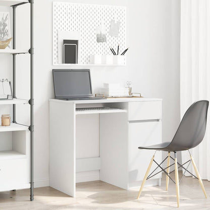 Scrivania Bianca 86x49x76 cm in Legno Multistrato | homemem39
