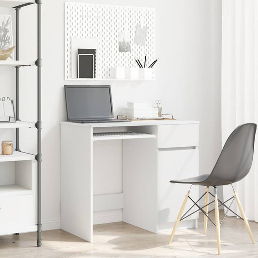 Scrivania Bianca 86x49x76 cm in Legno Multistrato | homemem39