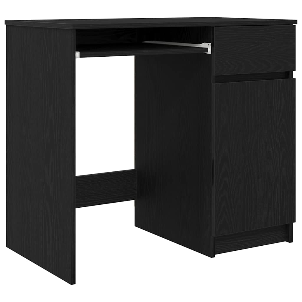 Scrivania Rovere Nera 86x49x76 cm in Legno Multistrato