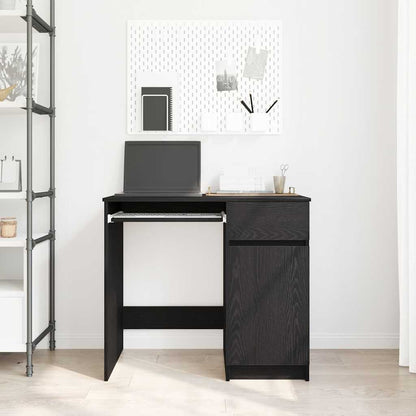 Scrivania Rovere Nera 86x49x76 cm in Legno Multistrato | homemem39