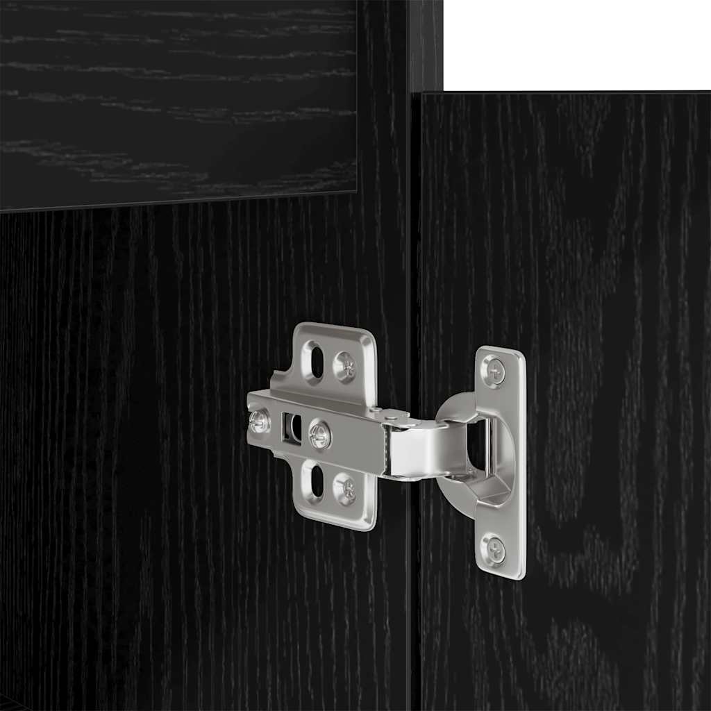 Scrivania Rovere Nera 86x49x76 cm in Legno Multistrato
