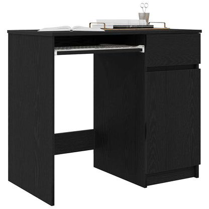 Scrivania Rovere Nera 86x49x76 cm in Legno Multistrato