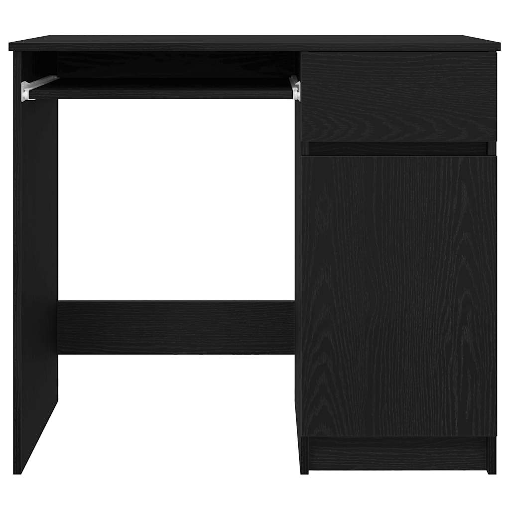 Scrivania Rovere Nera 86x49x76 cm in Legno Multistrato | homemem39
