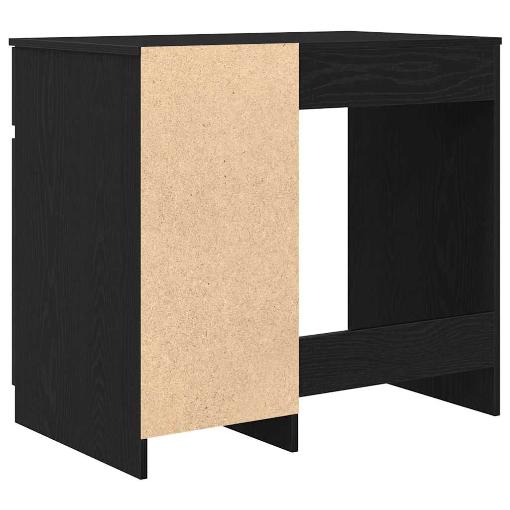 Scrivania Rovere Nera 86x49x76 cm in Legno Multistrato