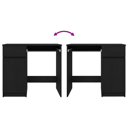 Scrivania Rovere Nera 86x49x76 cm in Legno Multistrato - homemem39