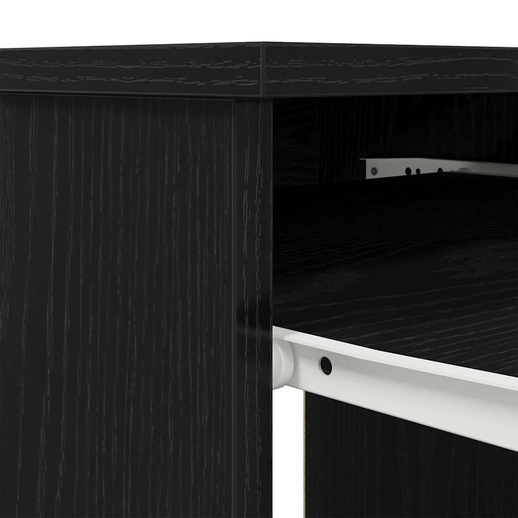 Scrivania Rovere Nera 86x49x76 cm in Legno Multistrato