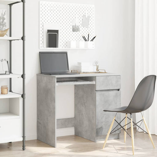 Scrivania Grigio Cemento 86x49x76 cm in Legno Multistrato | homemem39