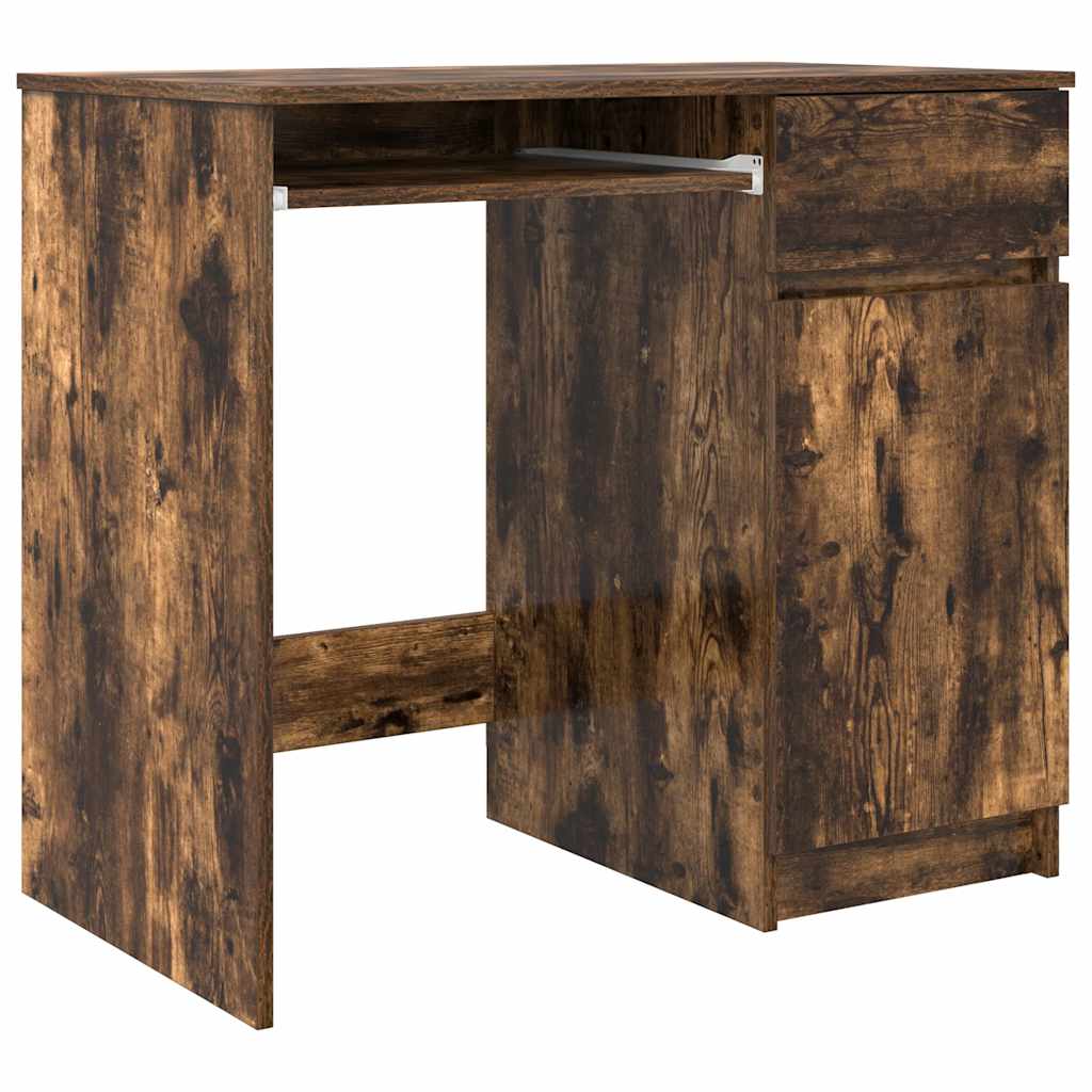 Scrivania Rovere Fumo 86x49x76 cm in Legno Multistrato - homemem39