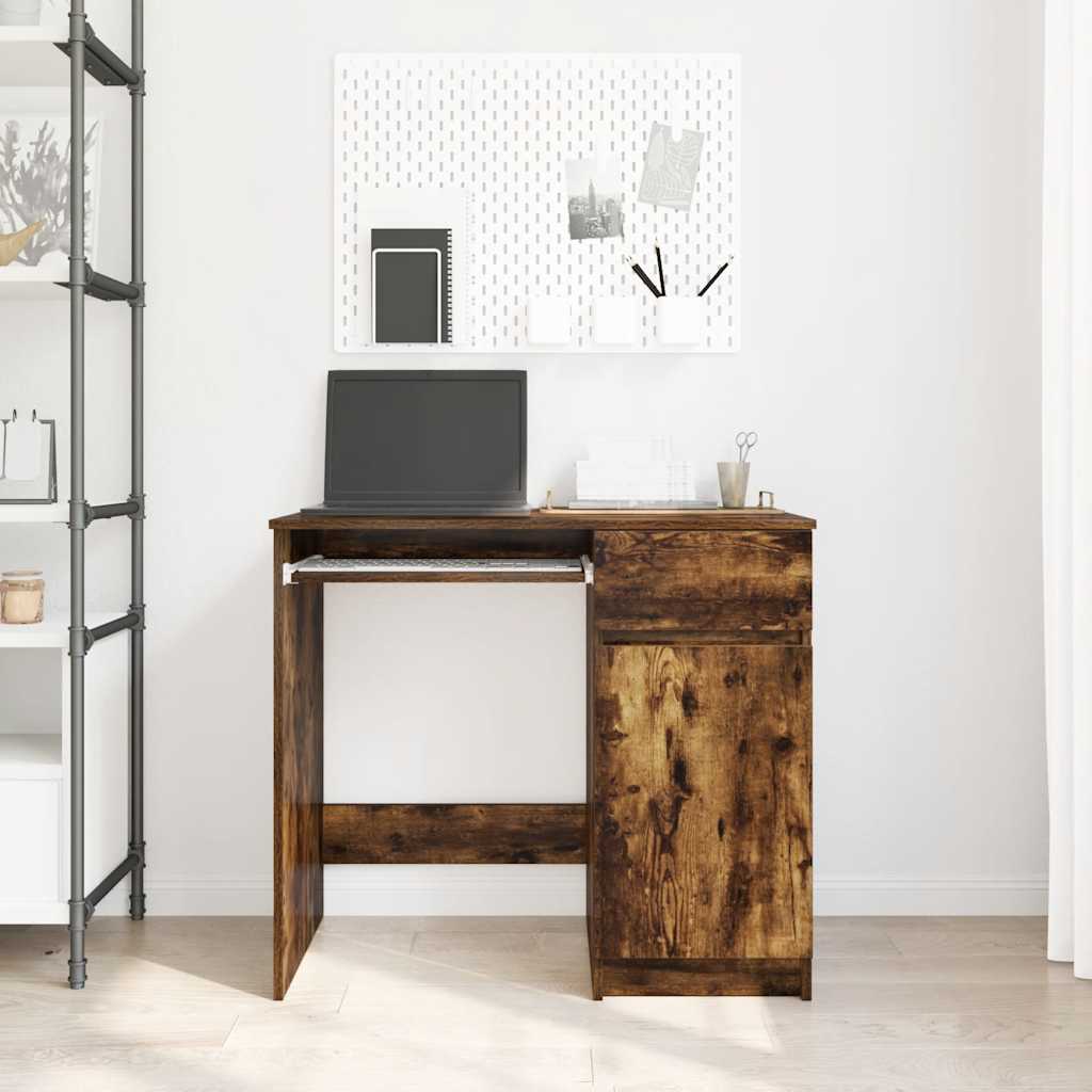 Scrivania Rovere Fumo 86x49x76 cm in Legno Multistrato | homemem39