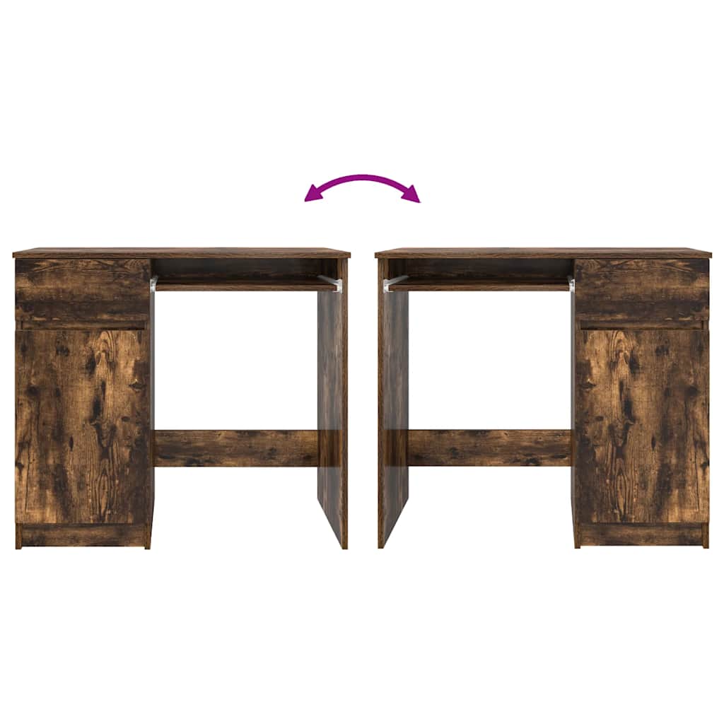 Scrivania Rovere Fumo 86x49x76 cm in Legno Multistrato | homemem39