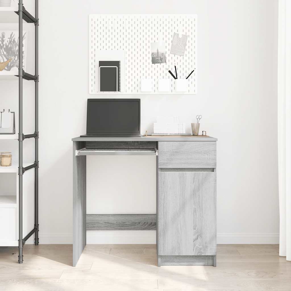 Scrivania Grigio Sonoma 86x49x76 cm in Legno Multistrato