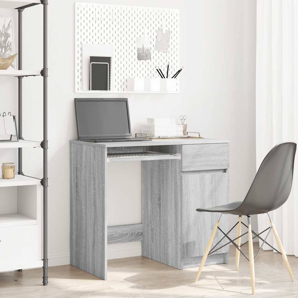 Scrivania Grigio Sonoma 86x49x76 cm in Legno Multistrato - homemem39