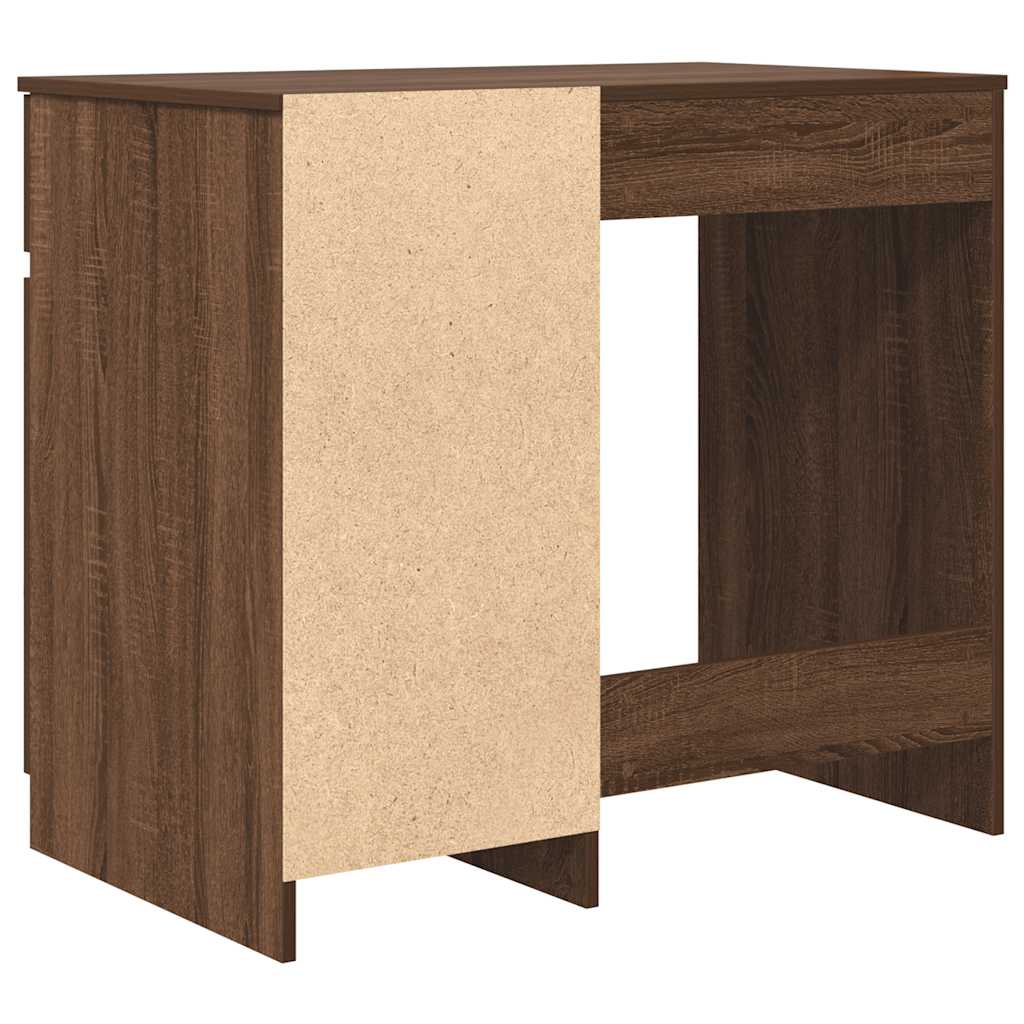 Scrivania Rovere Marrone 86x49x76 cm in Legno Multistrato - homemem39