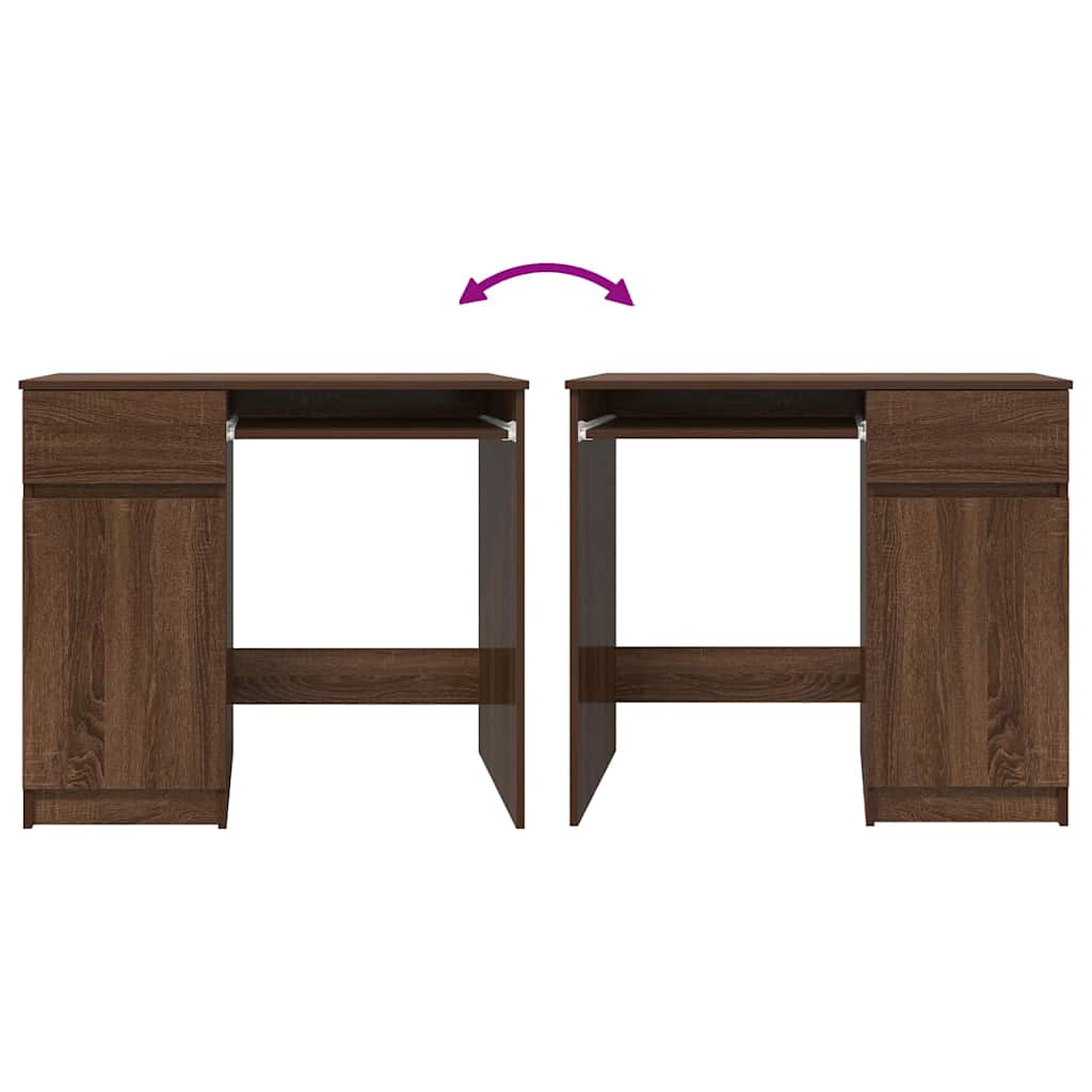 Scrivania Rovere Marrone 86x49x76 cm in Legno Multistrato | homemem39