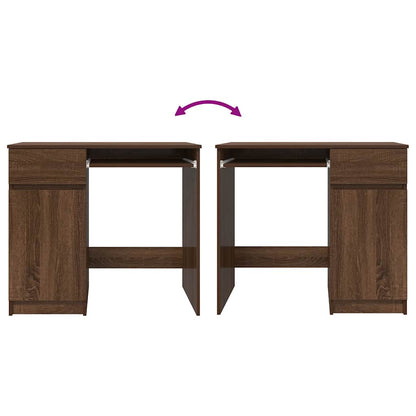 Scrivania Rovere Marrone 86x49x76 cm in Legno Multistrato - homemem39