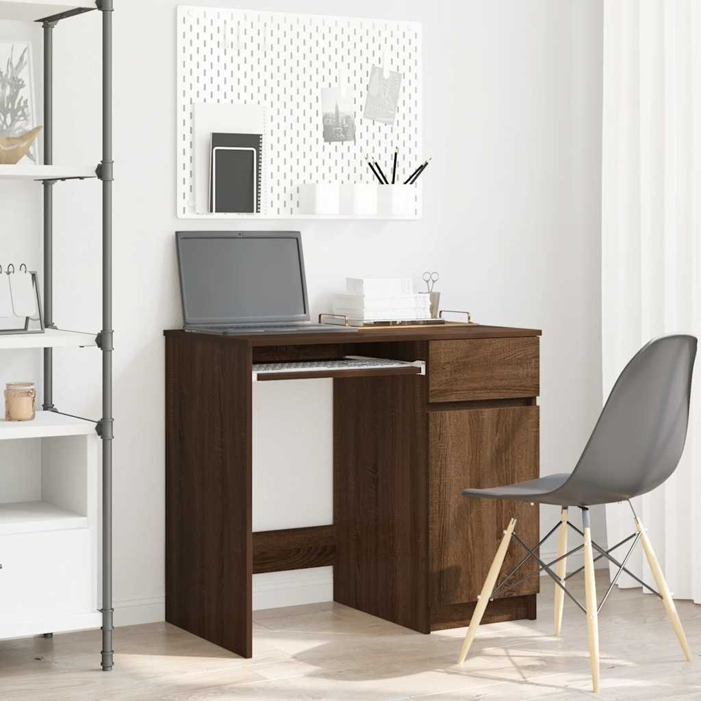Scrivania Rovere Marrone 86x49x76 cm in Legno Multistrato | homemem39