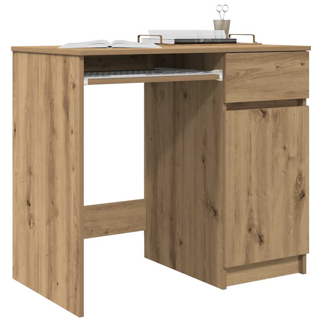 Scrivania Rovere Artigianale 86x49x76 cm in Legno Multistrato