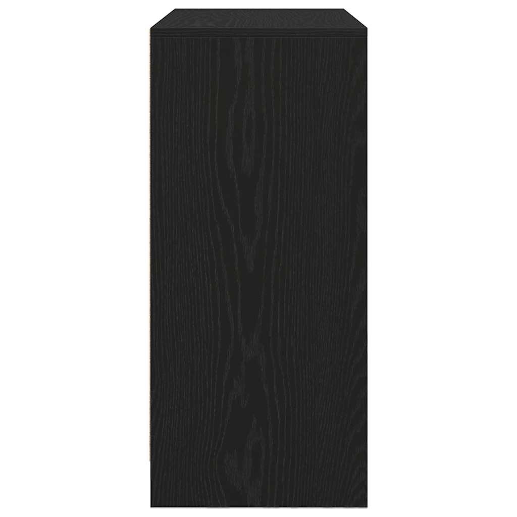 Credenza con Cassetti e Ante Rovere Nero 70,5x34x74,5 cm - homemem39