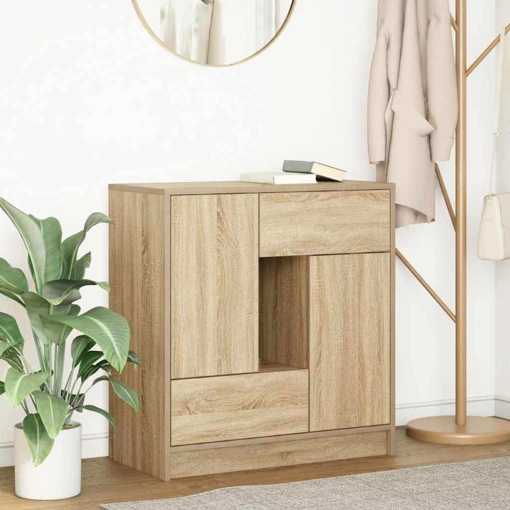 Credenza con Cassetti e Ante Rovere Sonoma 70,5x34x74,5 cm